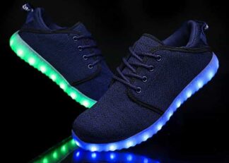 Led Shoes Women Blue Canvas