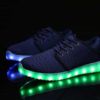Led Shoes Men Blue Canvas