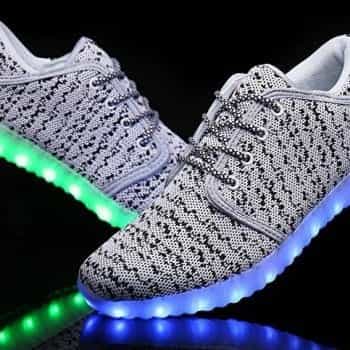 Led Shoes Gray Men Fly Knit