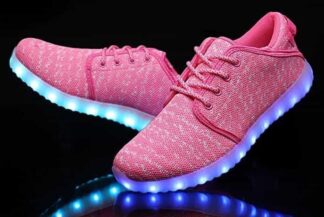 Led Shoes Pink Kids Canvas Remote