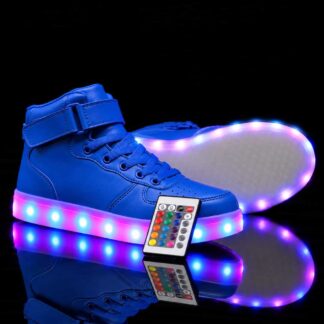 LED Shoes Mens Blue High Top Remote