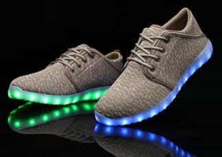 Led Shoes Beige Kids Canvas Remote