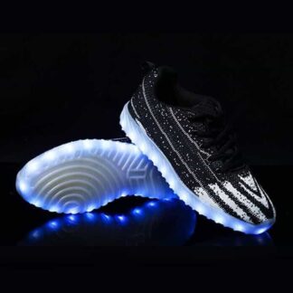 Led Shoes Kids White Stripes Remote