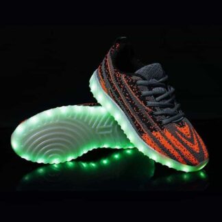 Led Shoes Kids Gray Stripes Remote