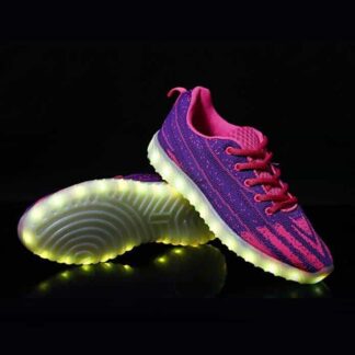 Led Shoes Kids Pink Stripes Remote