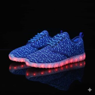Led Shoes Blue Women Fly Knit