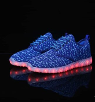 Led Shoes Blue Women Fly Knit