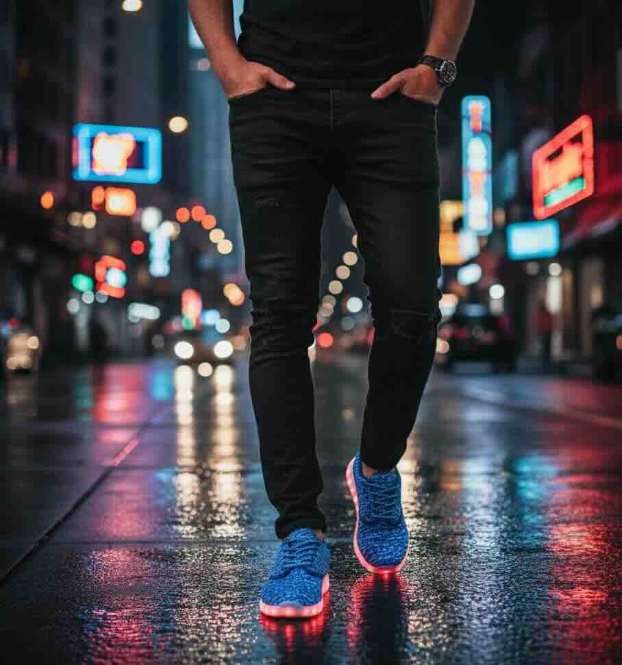 fly knit front blue lifestyle