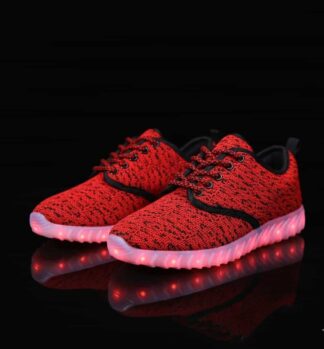 Led Shoes Red Men Fly Knit