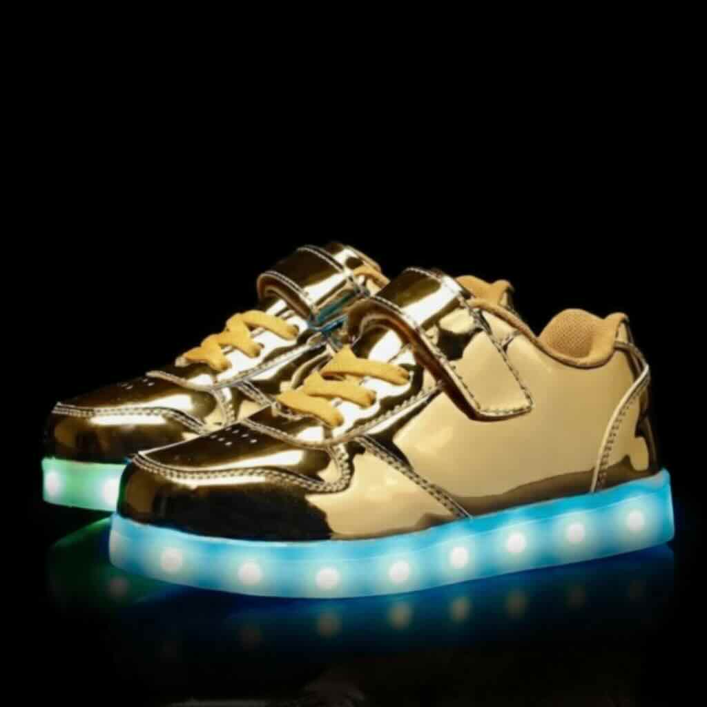 Led Shoes Kids Gold Platinum Strap
