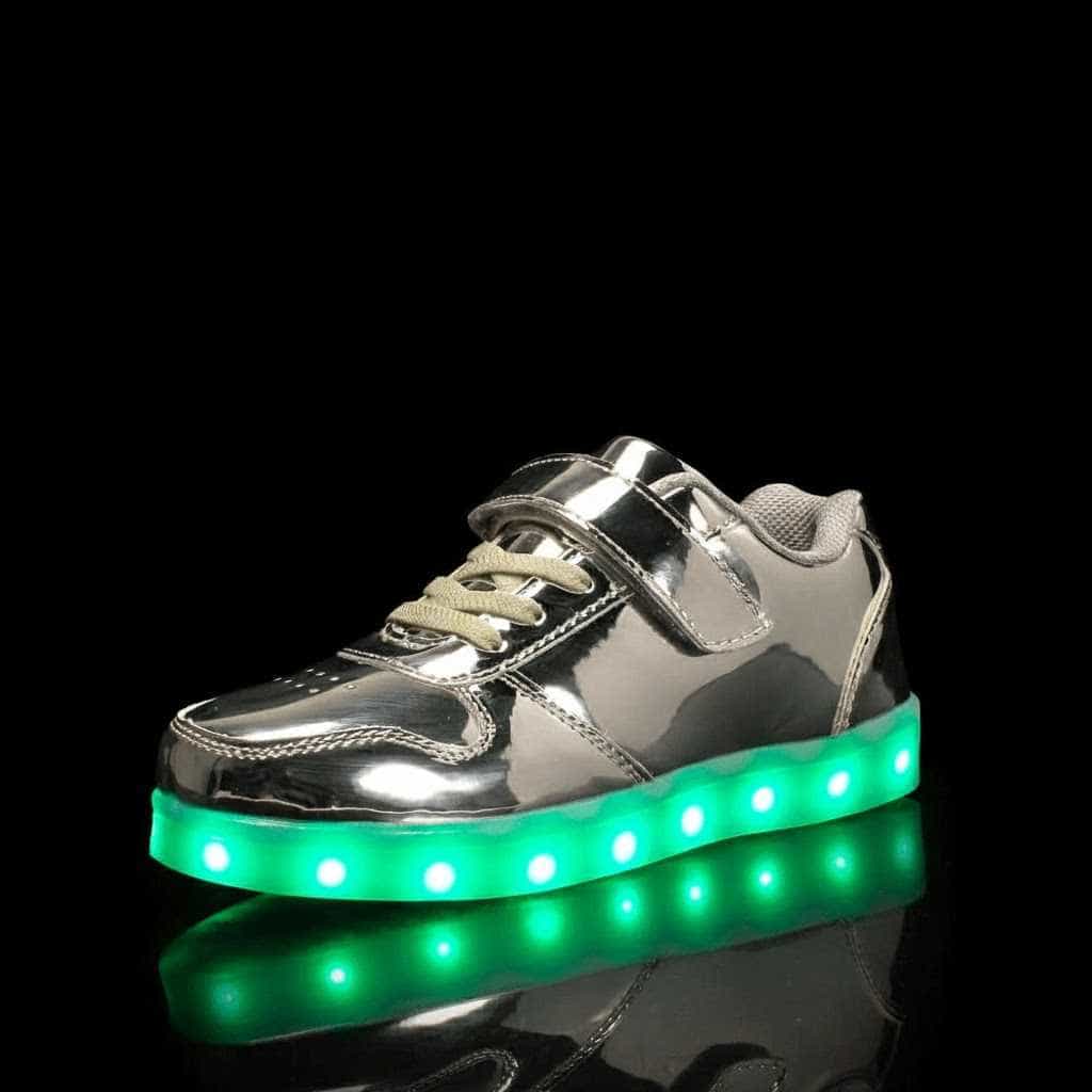 Led Shoes Kids Silver Platinum Strap