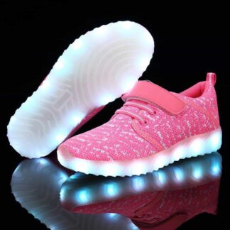 Led Shoes Pink Kids Trainer Straps
