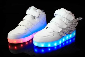Bright Wings LED Shoes Kids White Remote