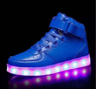 LED Shoes Mens Blue High Top Remote