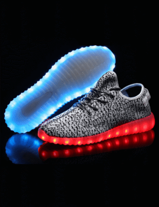 LED Light Up Trainers Mens Gray