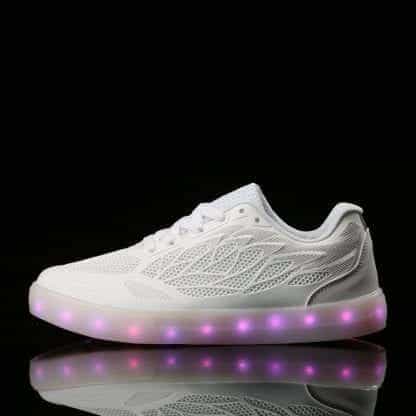 LED Light Up Trainers Women Neon White - Image 2