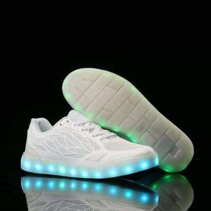 LED Light Up Trainers Women Neon White - Image 5