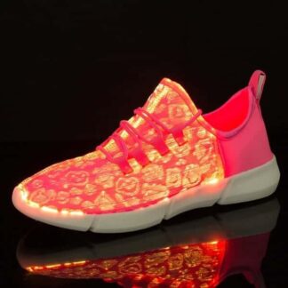 LED Shoes Pink Kids Fiber Optics