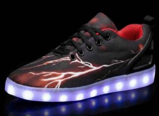 Led Shoes Black Kids Thunderbolt