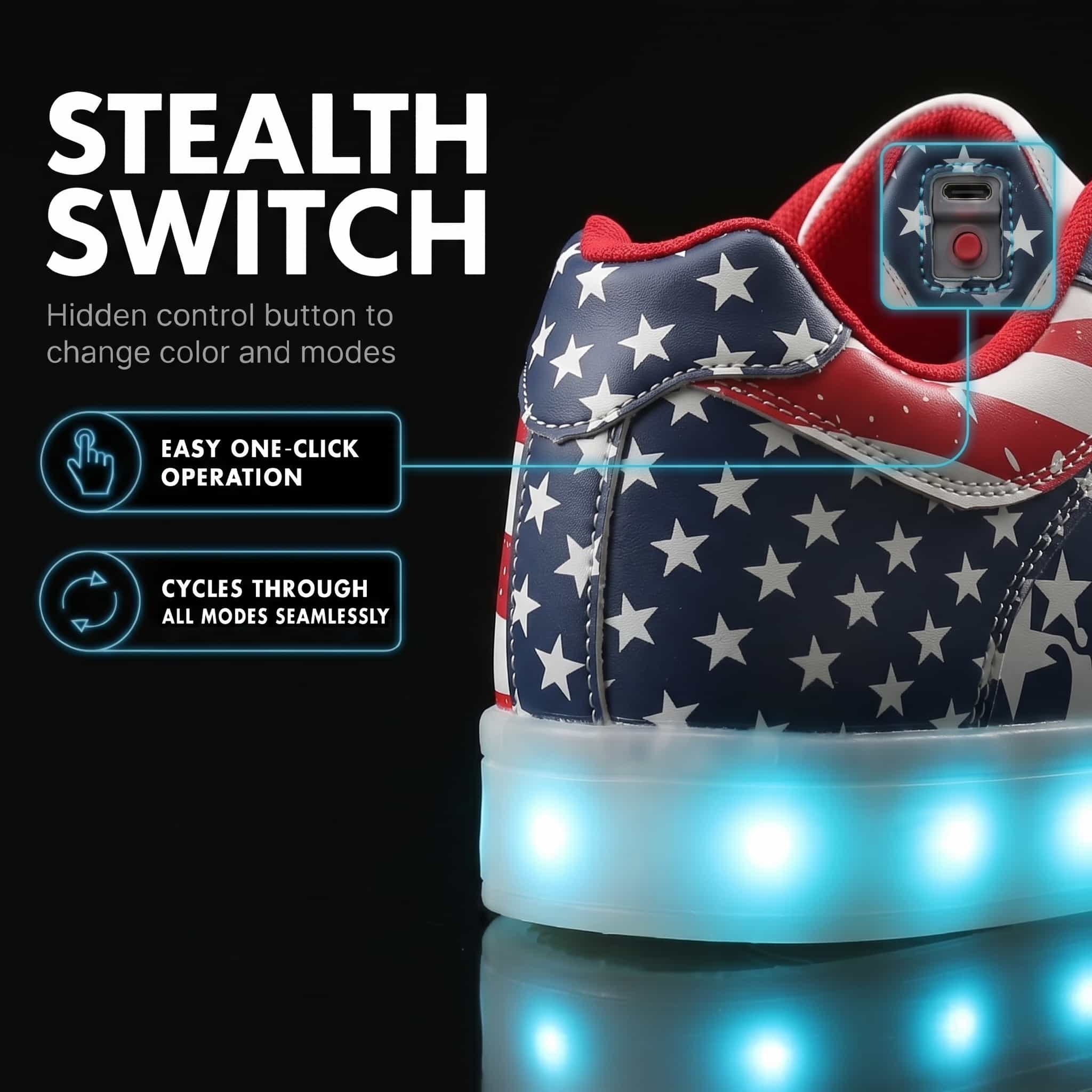 american flag low top button