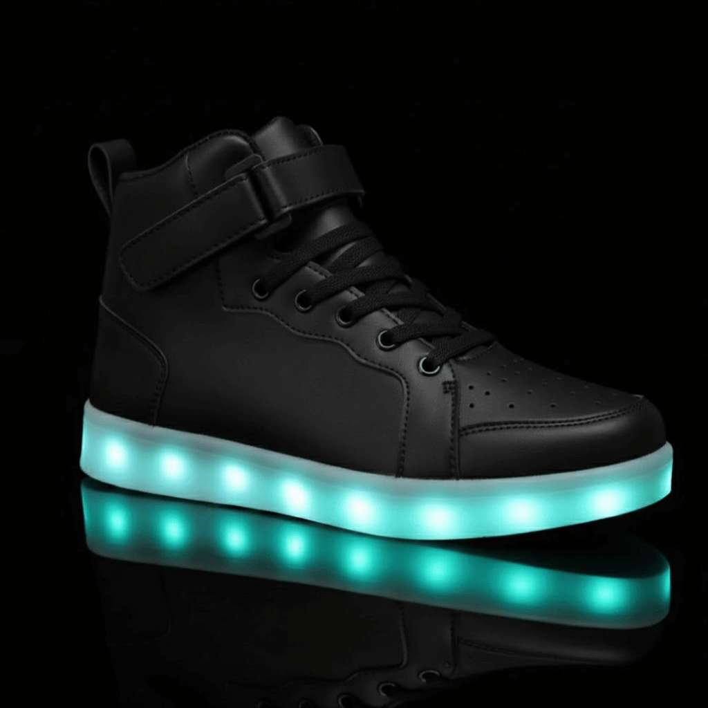 high top black led shoes for little kids