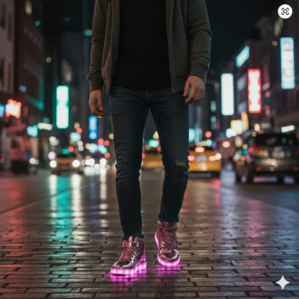 high top pink led shoes striker lifestyle 1