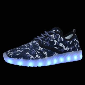 Led Shoes Blue Camo Men Fly Knit